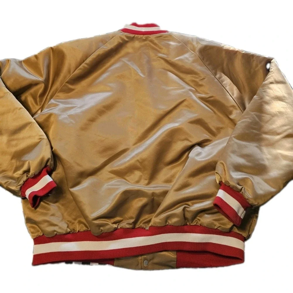 Chalk Line Gold Satin Jacket NFL San Francisco 49ers Forty Niners Size XL USA